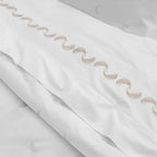 Andlös 100% Bomullsatin Påslakanset med Jacquard & Broderad